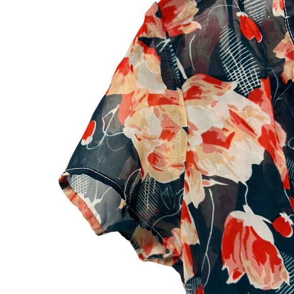 VGUC Mimi Chica Floral Mini Dress Short Sleeves Elastic Waist Vintage Look Small - Picture 9 of 14